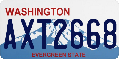 WA license plate AXT2668