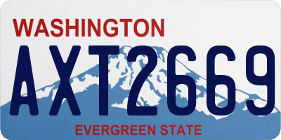 WA license plate AXT2669