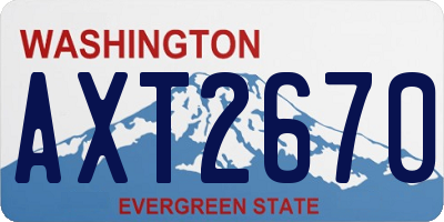 WA license plate AXT2670