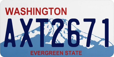 WA license plate AXT2671