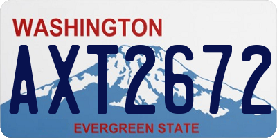 WA license plate AXT2672