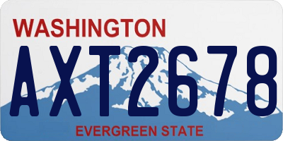 WA license plate AXT2678