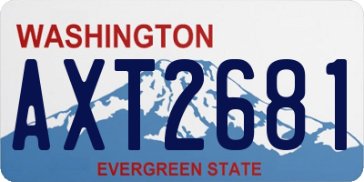 WA license plate AXT2681