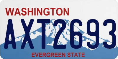WA license plate AXT2693