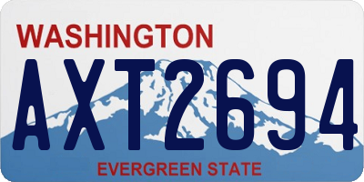 WA license plate AXT2694