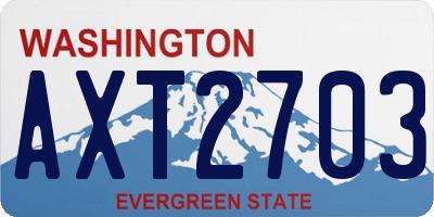 WA license plate AXT2703