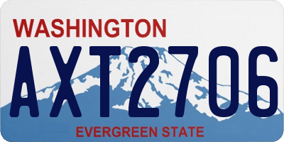 WA license plate AXT2706