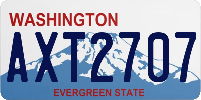 WA license plate AXT2707