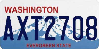WA license plate AXT2708