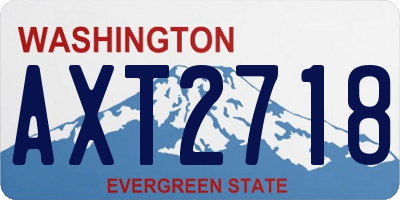 WA license plate AXT2718