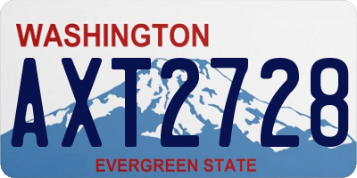 WA license plate AXT2728