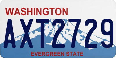 WA license plate AXT2729