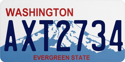WA license plate AXT2734