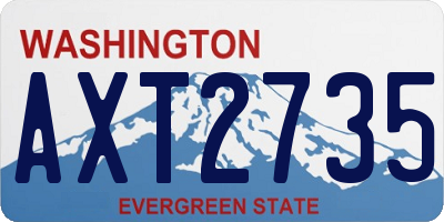 WA license plate AXT2735