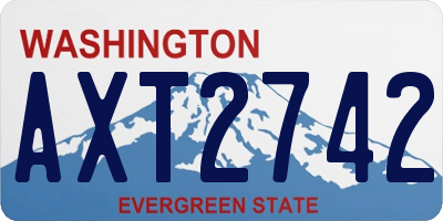 WA license plate AXT2742