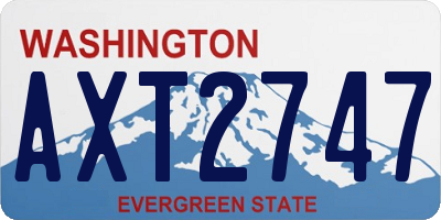 WA license plate AXT2747