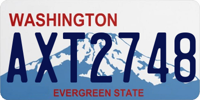 WA license plate AXT2748
