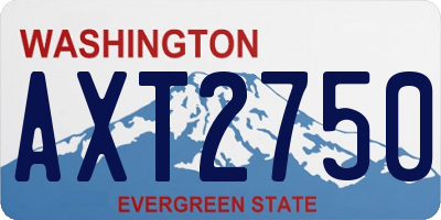 WA license plate AXT2750