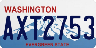 WA license plate AXT2753