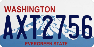 WA license plate AXT2756
