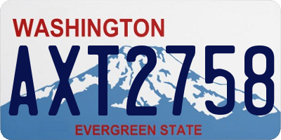 WA license plate AXT2758
