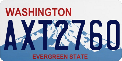 WA license plate AXT2760