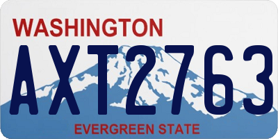 WA license plate AXT2763