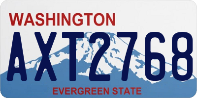 WA license plate AXT2768