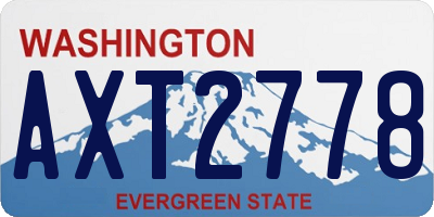 WA license plate AXT2778