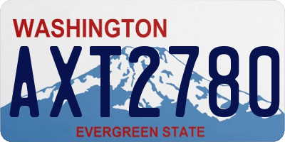 WA license plate AXT2780