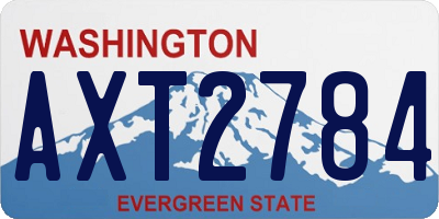 WA license plate AXT2784