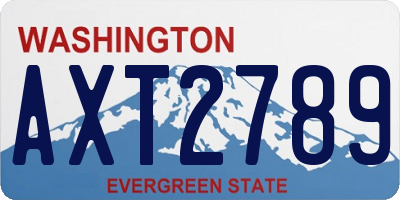 WA license plate AXT2789