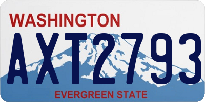 WA license plate AXT2793