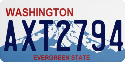 WA license plate AXT2794