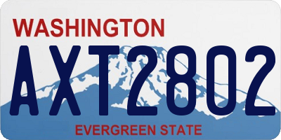 WA license plate AXT2802