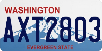 WA license plate AXT2803