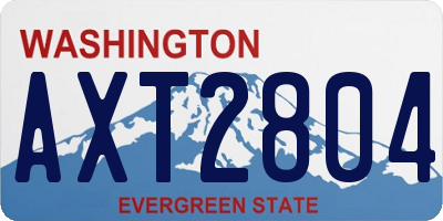 WA license plate AXT2804
