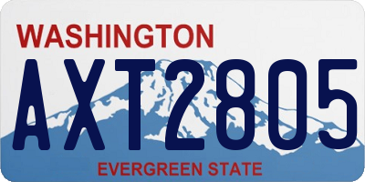 WA license plate AXT2805