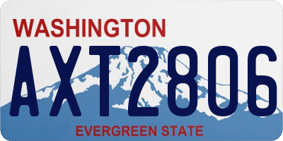 WA license plate AXT2806