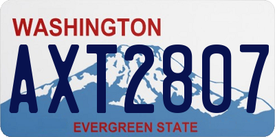 WA license plate AXT2807