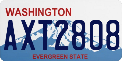 WA license plate AXT2808