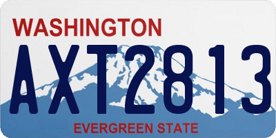 WA license plate AXT2813