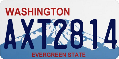 WA license plate AXT2814