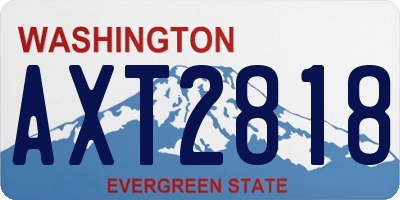 WA license plate AXT2818