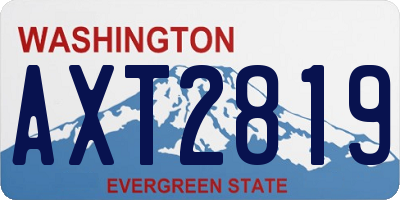 WA license plate AXT2819