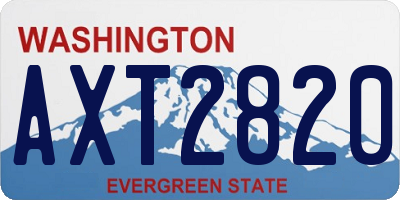 WA license plate AXT2820