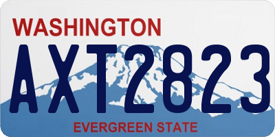 WA license plate AXT2823