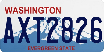 WA license plate AXT2826
