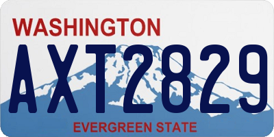 WA license plate AXT2829