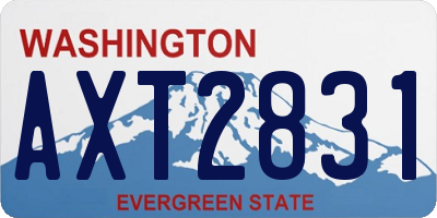 WA license plate AXT2831